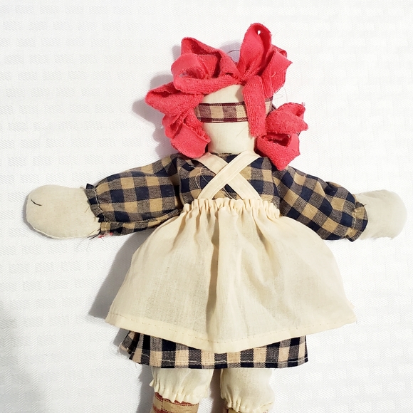 Raggedy Ann Cloth Doll With Rag Hair Handmade. - Picture 5 of 8
